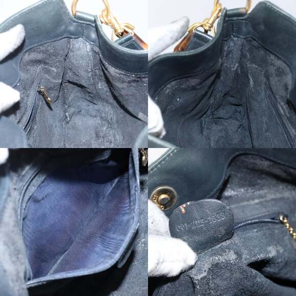 GUCCI Bamboo Hand Bag Leather Green Gold 001 2113 001 2113 - Picture 12 of 12